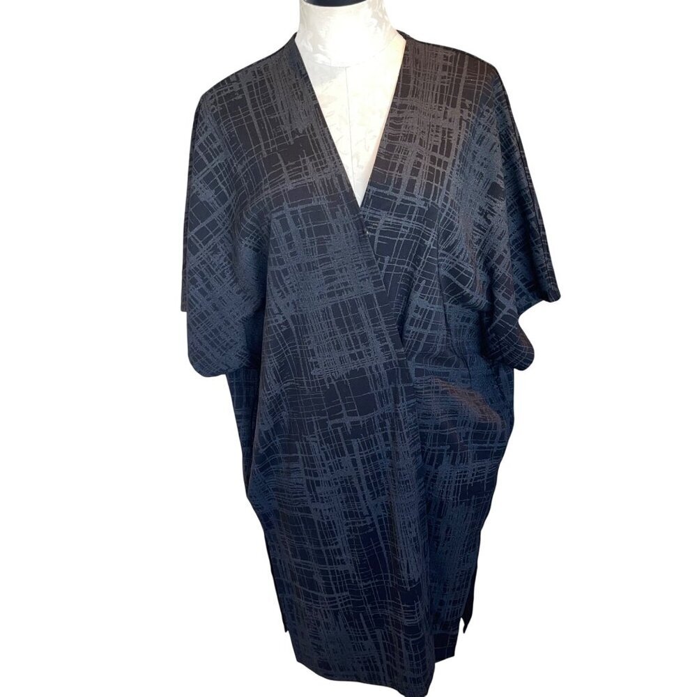 Elevated Essentials Womens Size S Gray Japanese Inspired Jacket V-neck Dolman